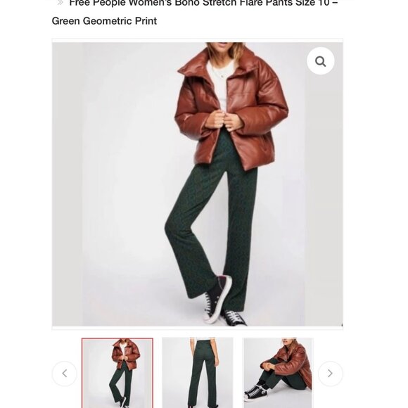 Free People Green Geometric Pants - Picture 1 of 12
